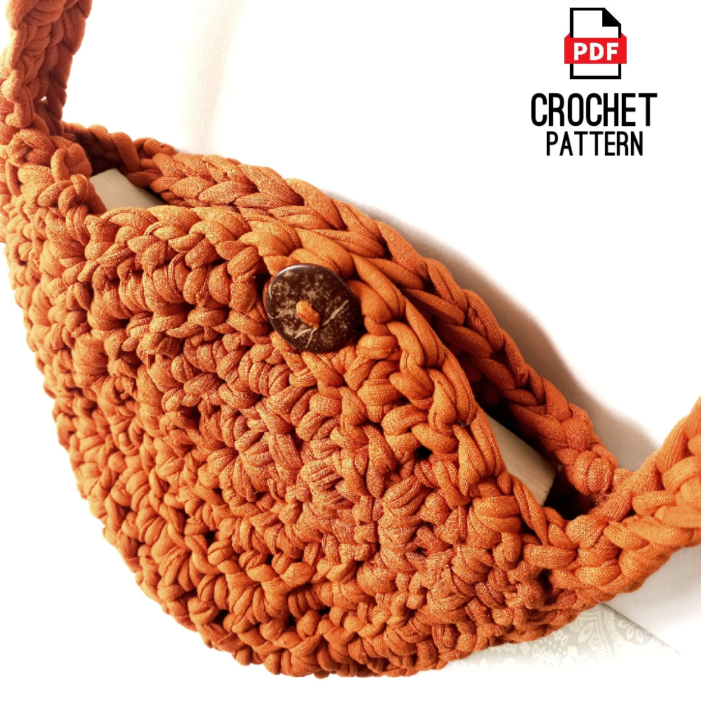 Crochet Chunky Bag T-shirt Yarn Bag Crochet Pattern Digital PDF Download