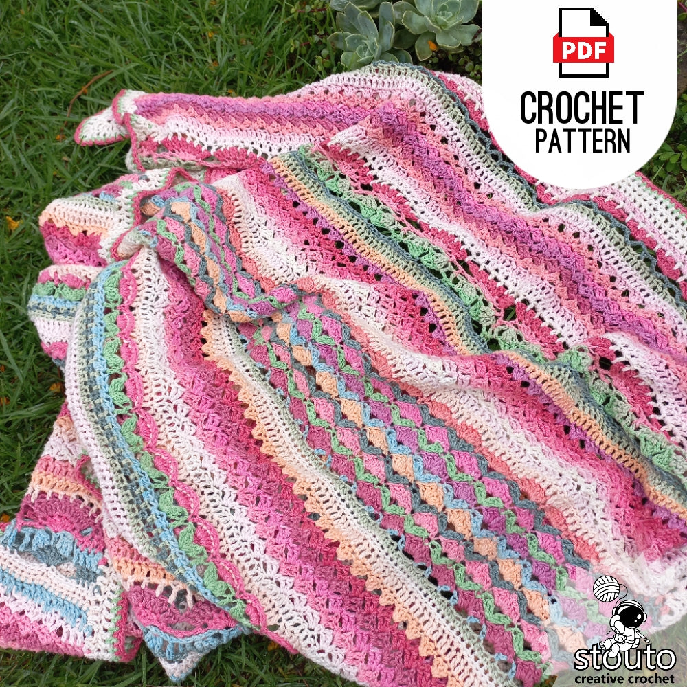 Crochet Blanket Pattern - Flower Garden Crochet Afghan Digital Crochet Pattern