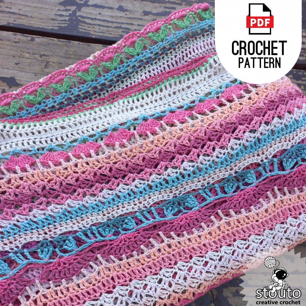 Crochet Blanket Pattern - Flower Garden Crochet Afghan Digital Crochet Pattern