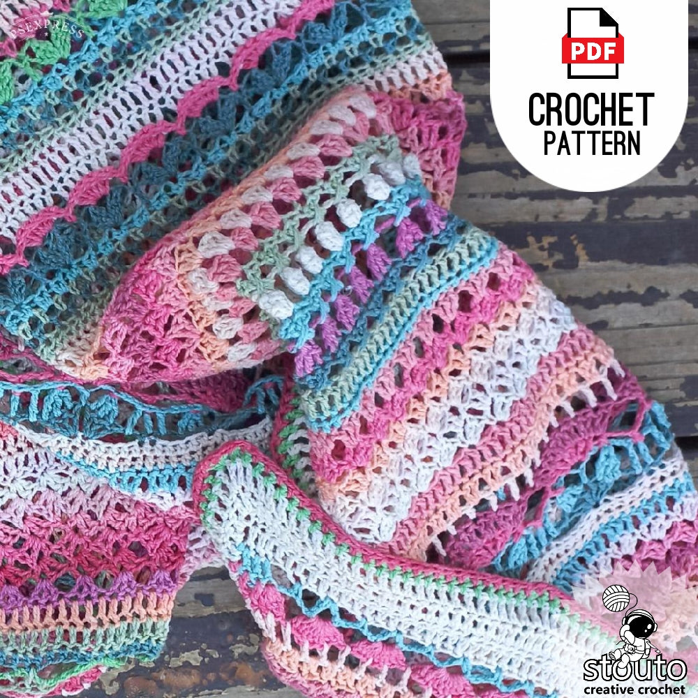 Crochet Blanket Pattern - Flower Garden Crochet Afghan Digital Crochet Pattern