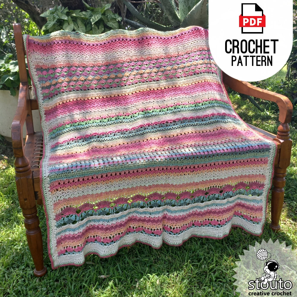 Crochet Blanket Pattern - Flower Garden Crochet Afghan Digital Crochet Pattern