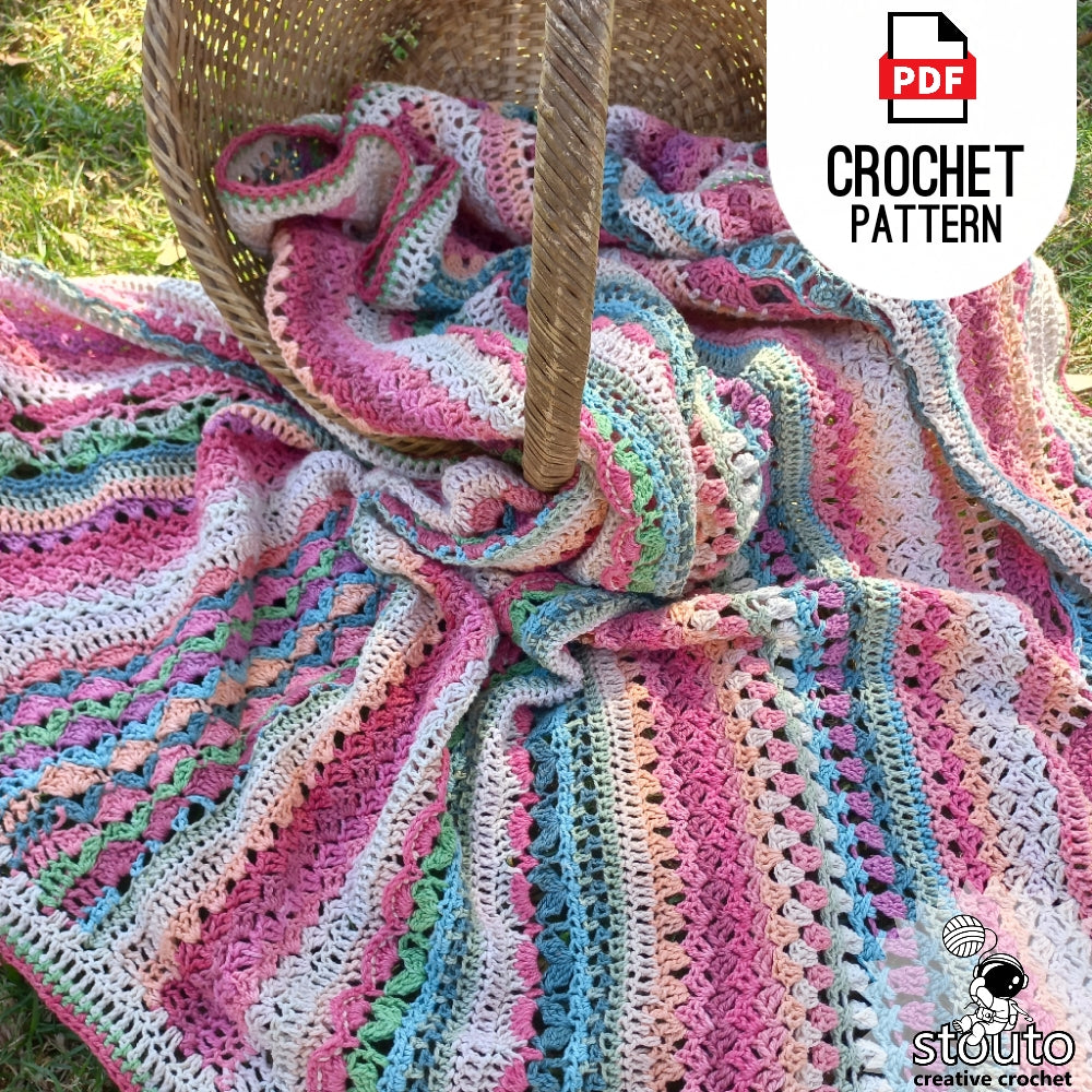 Crochet Blanket Pattern - Flower Garden Crochet Afghan Digital Crochet Pattern