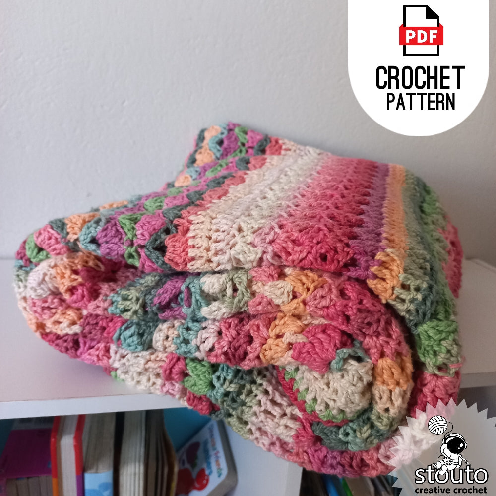 Crochet Blanket Pattern - Flower Garden Crochet Afghan Digital Crochet Pattern