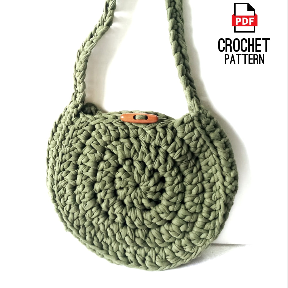 Crochet Chunky Bag T-shirt Yarn Bag Crochet Pattern Digital PDF Download