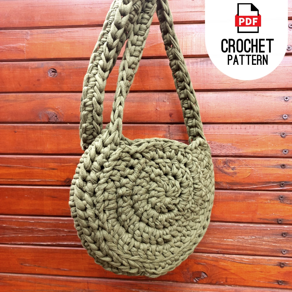 Crochet Chunky Bag T-shirt Yarn Bag Crochet Pattern Digital PDF Download