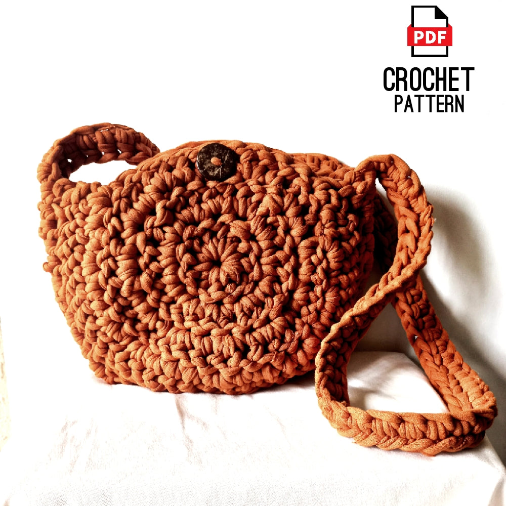 Crochet Chunky Bag T-shirt Yarn Bag Crochet Pattern Digital PDF Download