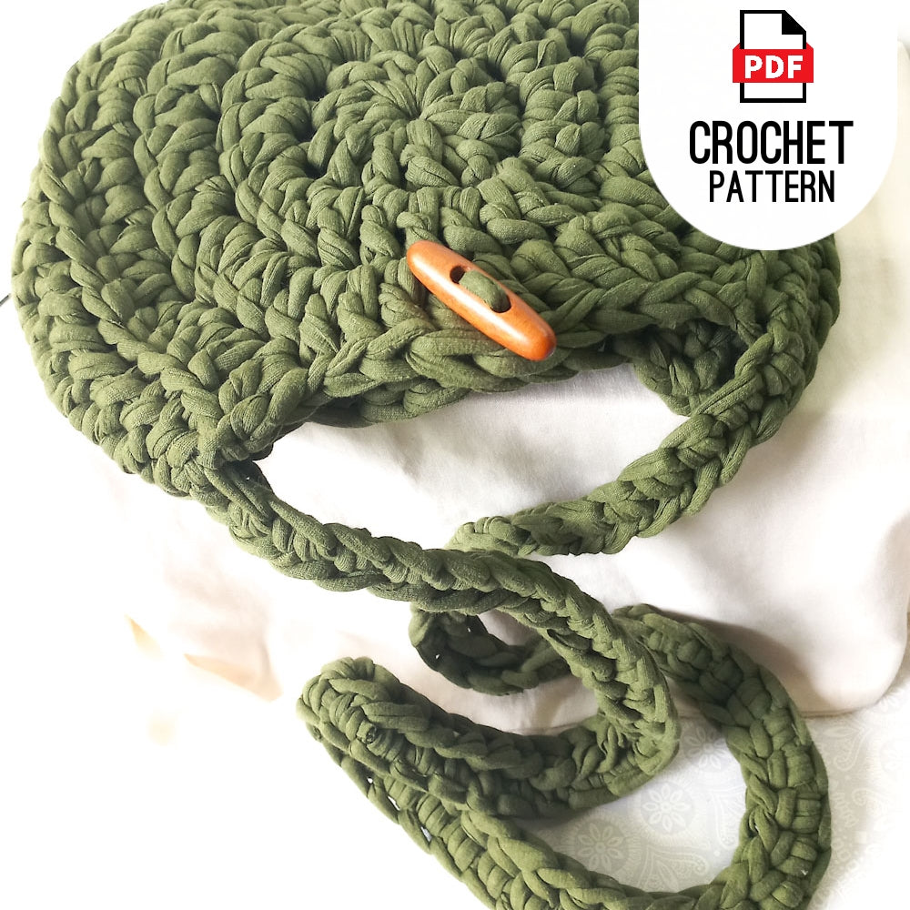 Crochet Chunky Bag T-shirt Yarn Bag Crochet Pattern Digital PDF Download