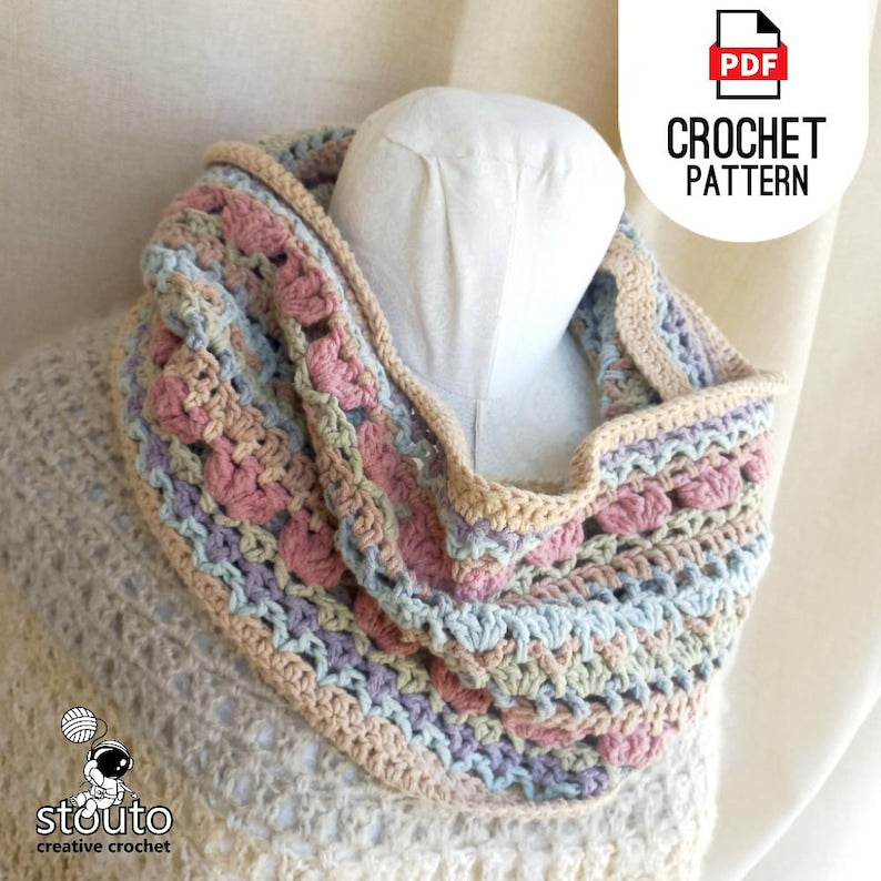 Crochet Scarf Pattern Easy Neck Cowl Crochet Pattern Quick Scarf Winter Project Digital Download