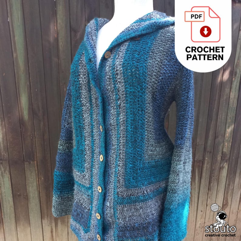 Easy Crochet Jacket Pattern – Beginner-Friendly, Fully Adjustable PDF