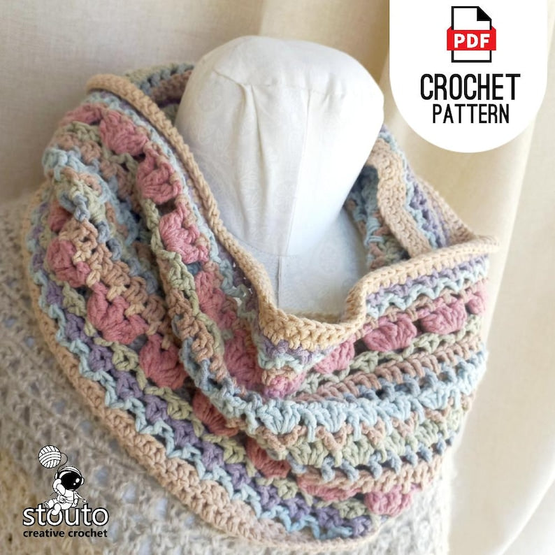 Crochet Scarf Pattern Easy Neck Cowl Crochet Pattern Quick Scarf Winter Project Digital Download