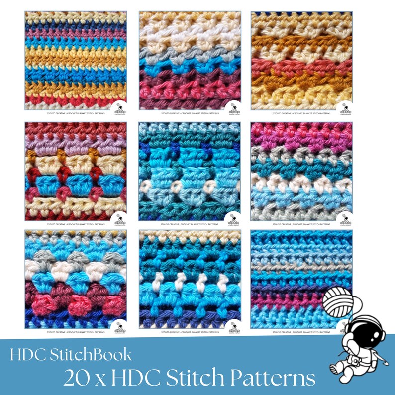 All-in-One HDC Crochet Blanket Stitch Pattern Book – 20 Designs (PDF Download)