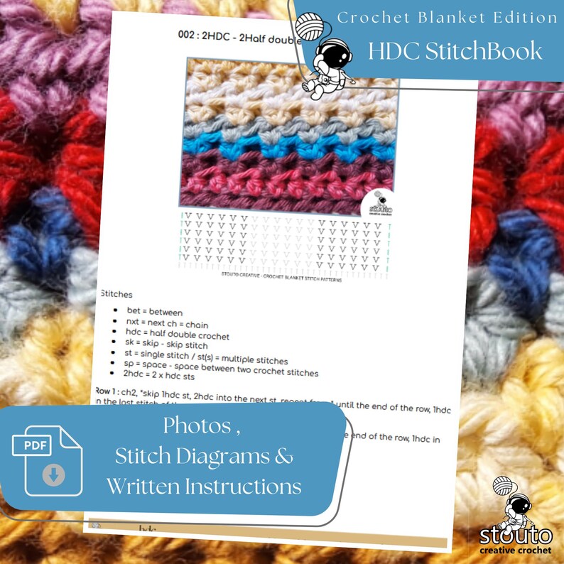 All-in-One HDC Crochet Blanket Stitch Pattern Book – 20 Designs (PDF Download)