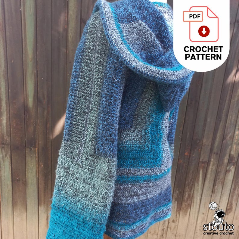 Easy Crochet Jacket Pattern – Beginner-Friendly, Fully Adjustable PDF