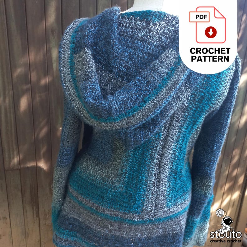 Easy Crochet Jacket Pattern – Beginner-Friendly, Fully Adjustable PDF