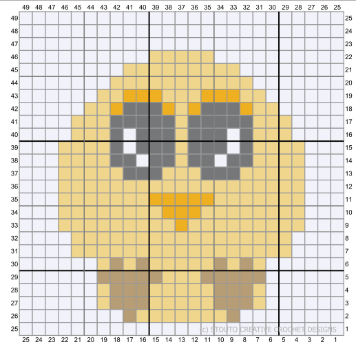 Graph C2C Cute Sitting Baby Chick Crochet Pattern & Graph