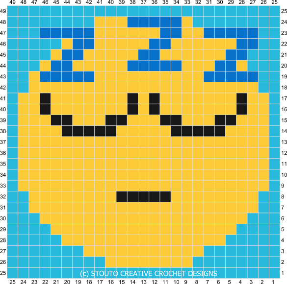 Graph C2C Emoticon Sleepy Crochet Pattern & Graph