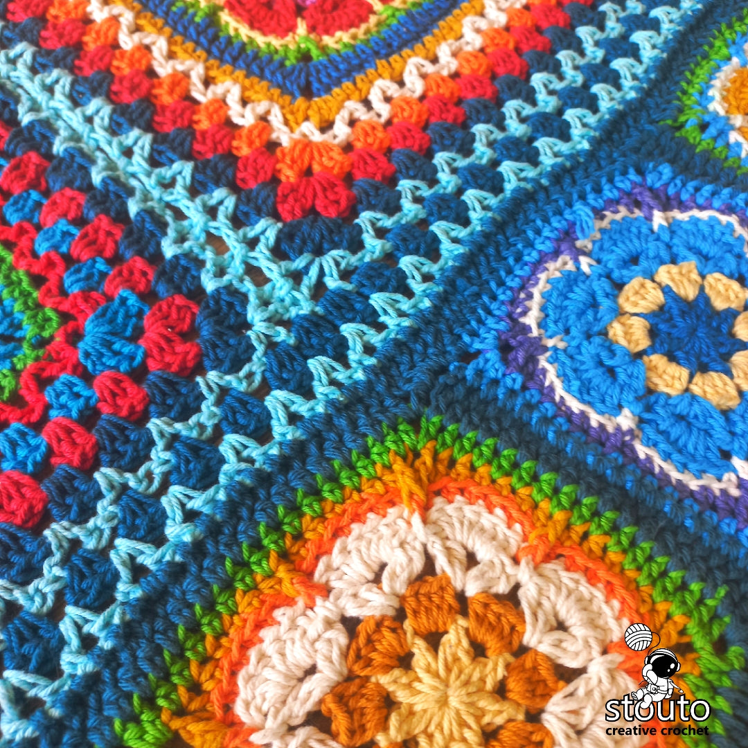 Crochet Blanket Pattern - Find Peace in Squares Crochet Lapghan - Digital PDF Pattern Download