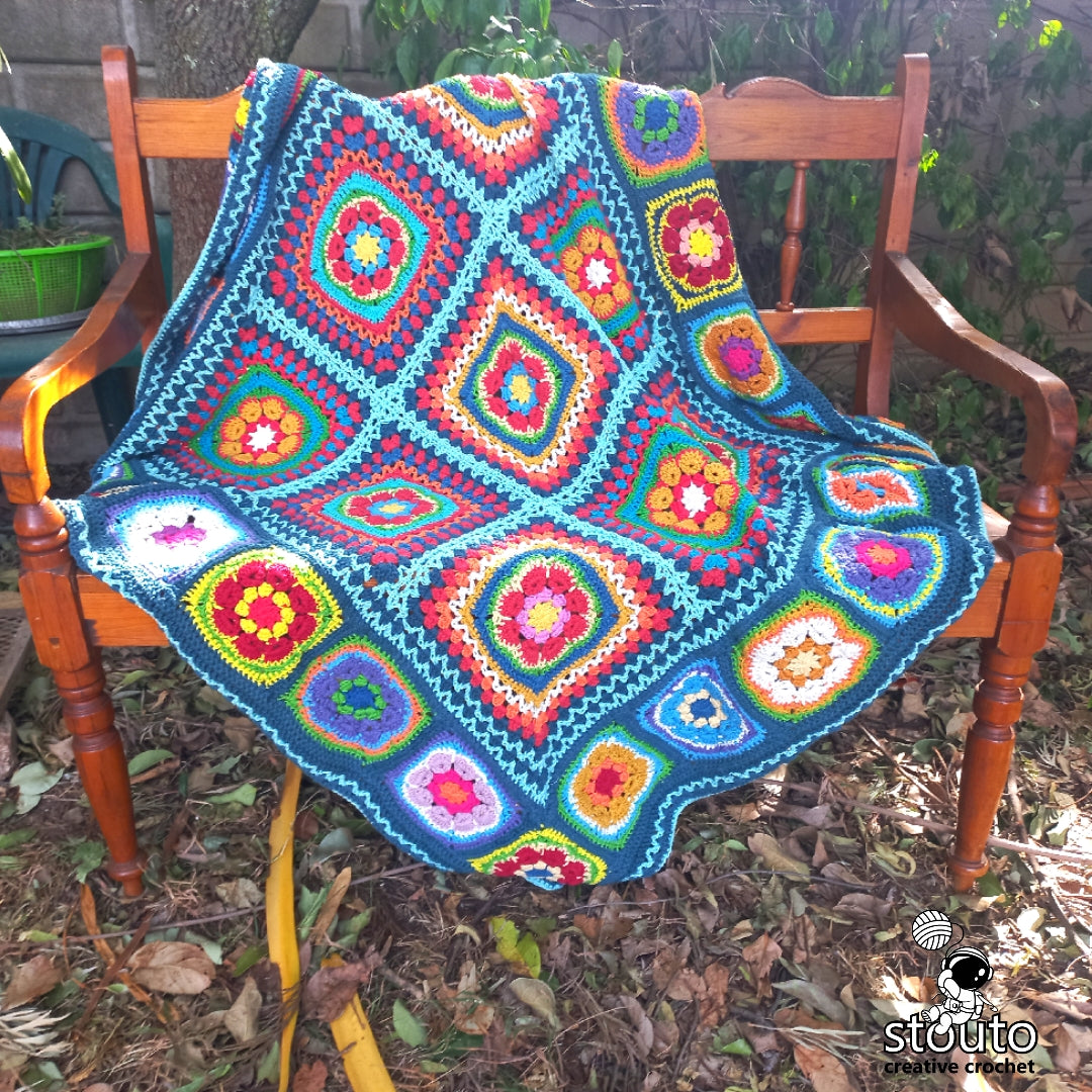 Crochet Blanket Pattern - Find Peace in Squares Crochet Lapghan - Digital PDF Pattern Download