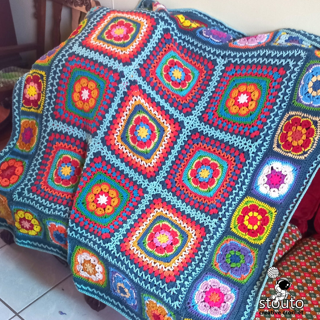 Crochet Blanket Pattern - Find Peace in Squares Crochet Lapghan - Digital PDF Pattern Download