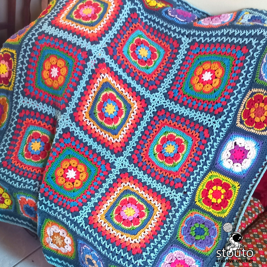 Crochet Blanket Pattern - Find Peace in Squares Crochet Lapghan - Digital PDF Pattern Download