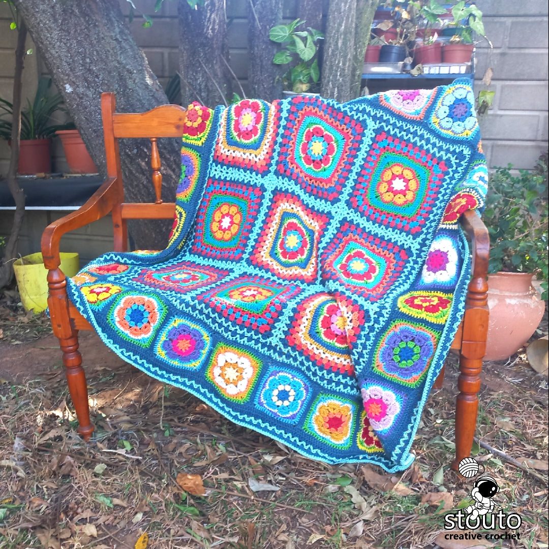 Crochet Blanket Pattern - Find Peace in Squares Crochet Lapghan - Digital PDF Pattern Download