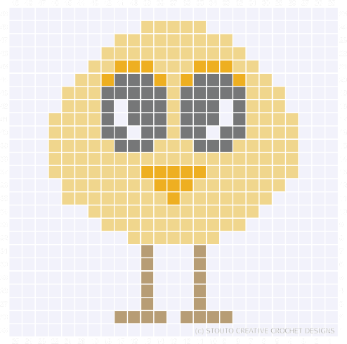 Graph C2C Cute Easter Chick Crochet Pattern & Graph