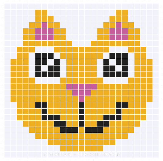 Graph C2C Cartoon Cat Crochet Pattern & Graph