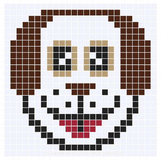 Graph C2C Cartoon Dog Crochet Pattern & Graph