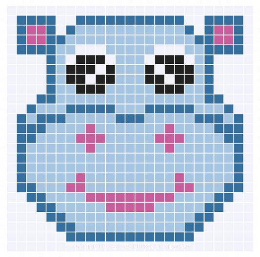 Graph C2C Cartoon Hippo Crochet Pattern & Graph