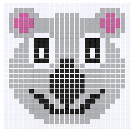 Graph C2C Koala Bear Crochet Pattern & Graph