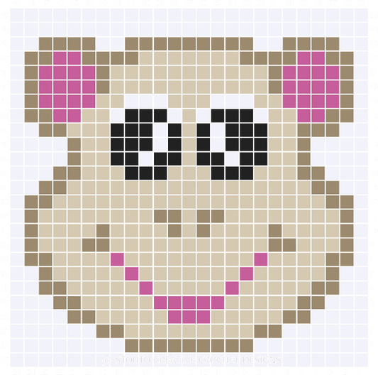 Graph C2C Cartoon Monkey Crochet Pattern & Graph