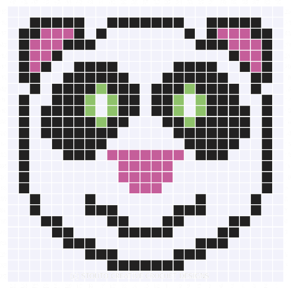 Graph C2C Panda Bear Crochet Pattern & Graph