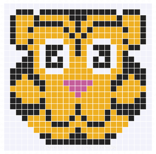 Graph C2C Cute Baby Tiger Crochet Pattern & Graph