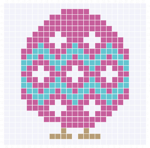 Graph C2C Diamond Pattern Easter Egg Crochet Pattern & Graph