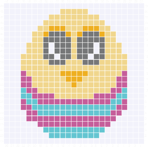 Graph C2C Cute Little Baby Chick inside of an Easter Egg Crochet Pattern & Graph