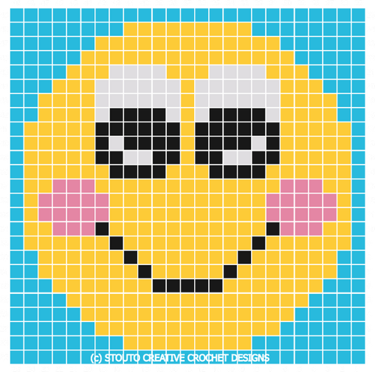 Graph C2C Emoticon Blush Crochet Pattern & Graph