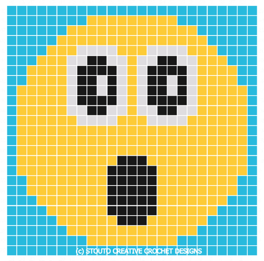 Graph C2C Emoticon Gasp Crochet Pattern & Graph
