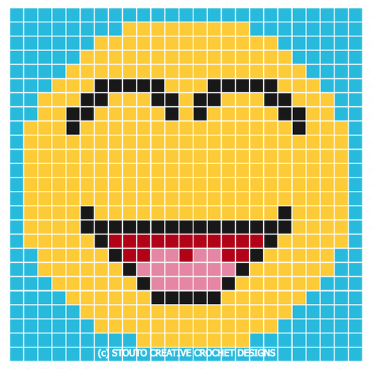 Graph C2C Emoticon Laugh Crochet Pattern & Graph