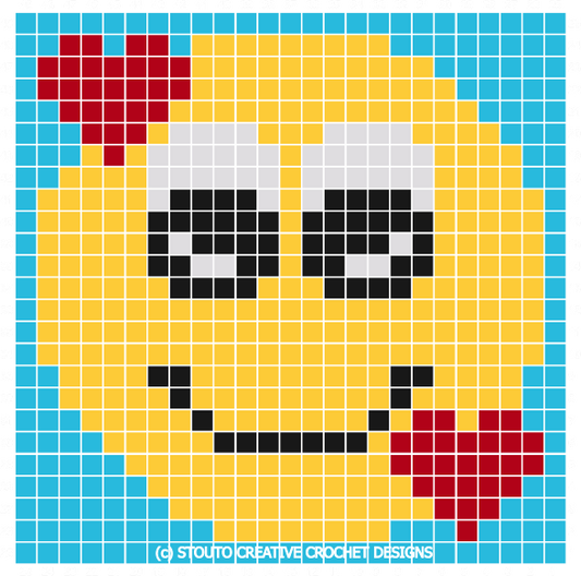 Graph C2C Emoticon Love Crochet Pattern & Graph