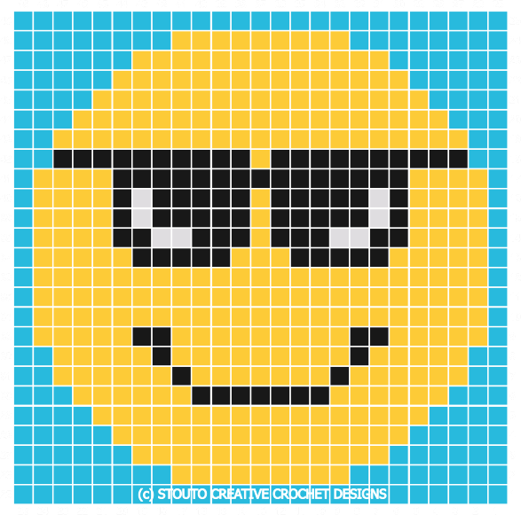 Graph C2C Emoticon Shades Crochet Pattern & Graph