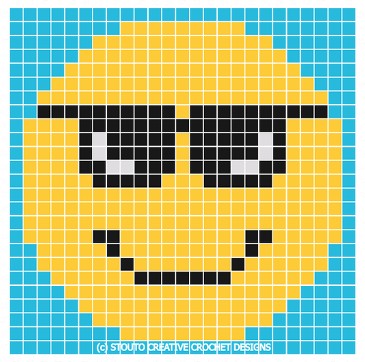 Graph C2C Emoticon Shades Crochet Pattern & Graph