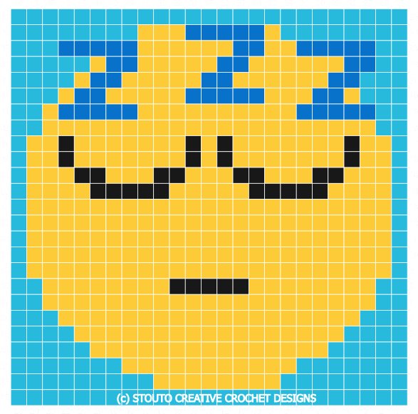 Graph C2C Emoticon Sleepy Crochet Pattern & Graph