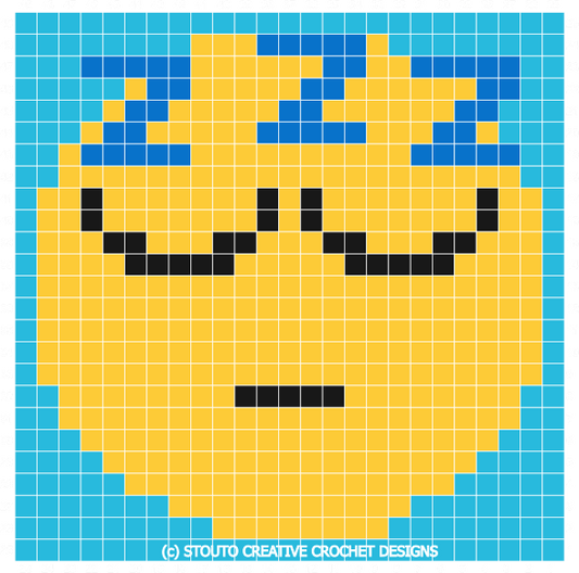 Graph C2C Emoticon Sleepy Crochet Pattern & Graph