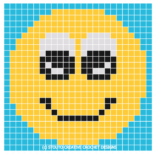 Graph C2C Emoticon Smile Crochet Pattern & Graph