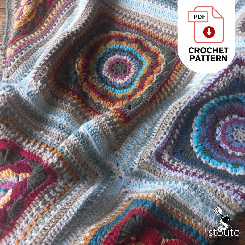 Crochet Blanket Pattern - Heirloom Flower Afghan – Digital PDF