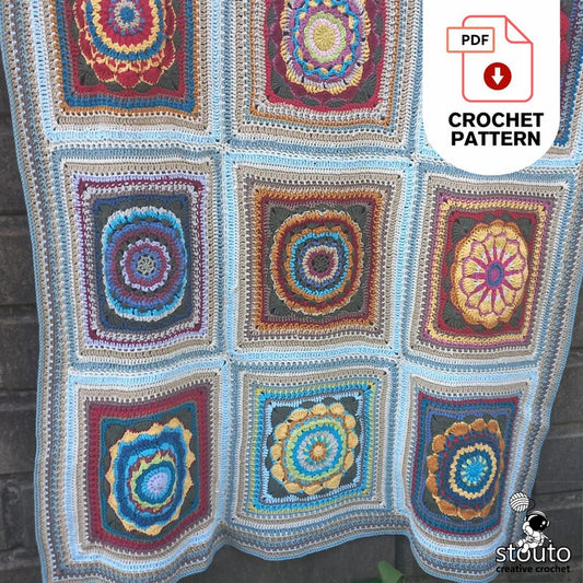 Crochet Blanket Pattern - Heirloom Flower Afghan – Digital PDF