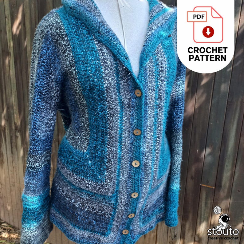 Easy Crochet Jacket Pattern – Beginner-Friendly, Fully Adjustable PDF