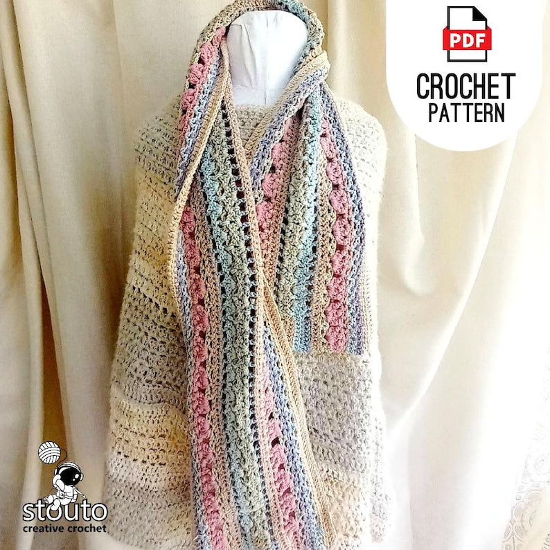 Crochet Scarf Pattern Easy Neck Cowl Crochet Pattern Quick Scarf Winter Project Digital Download