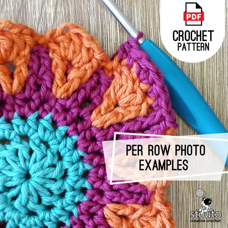 Crochet Square Pattern : Daisy Flower Crochet Square Pattern – Digital PDF