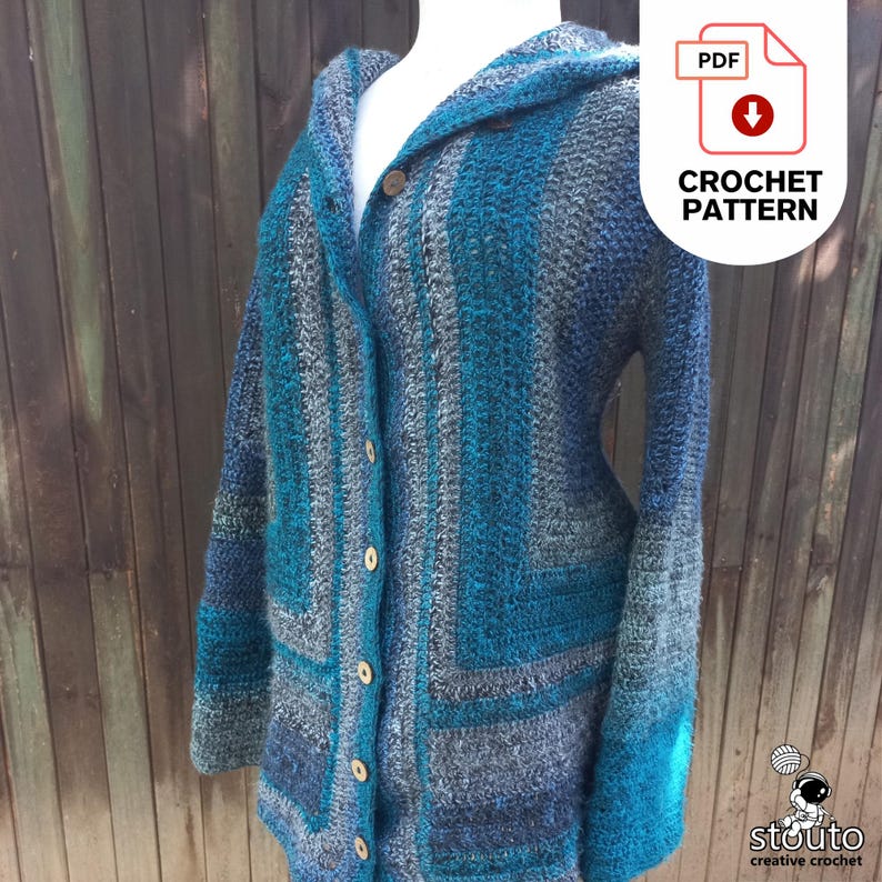 Easy Crochet Jacket Pattern – Beginner-Friendly, Fully Adjustable PDF
